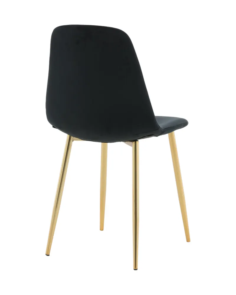 Polar Esszimmerstühle im 2er-Set in Schwarz, Gestell Gold, Polyester-Samt, Ansicht 9