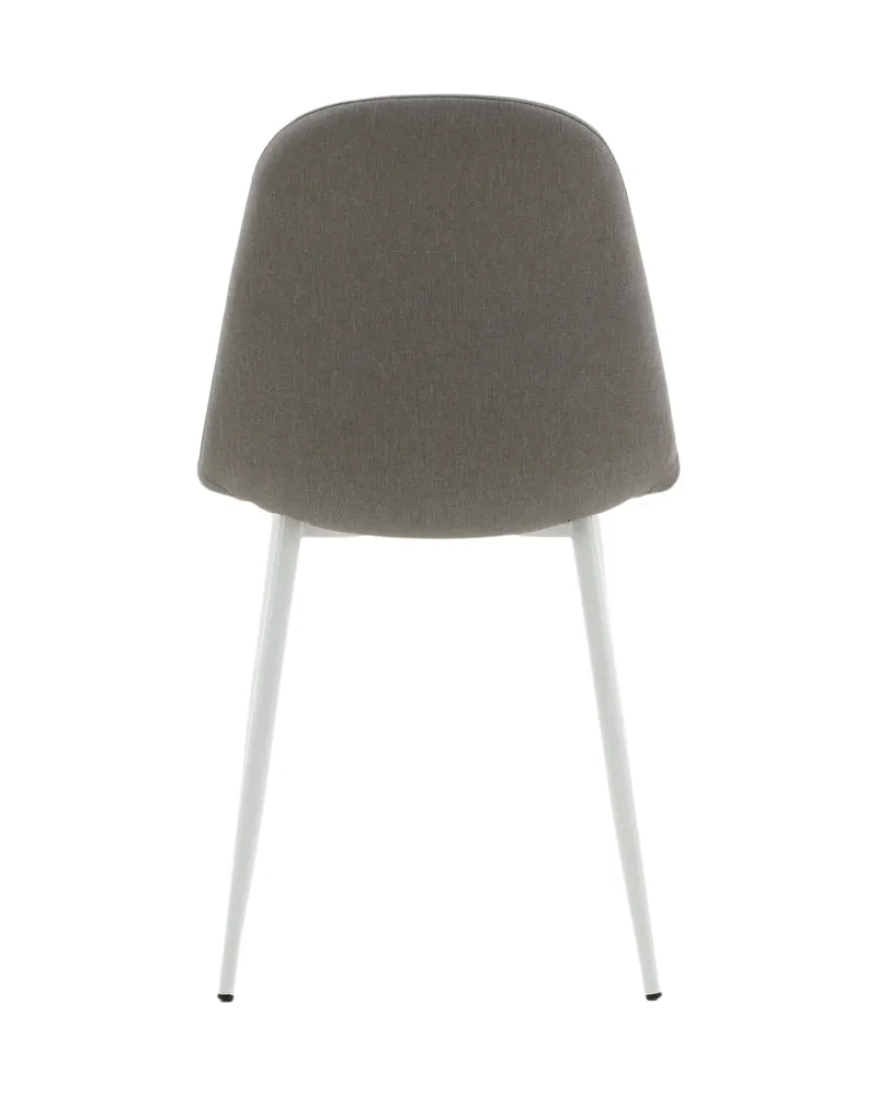 Polar Esszimmerstühle im 2er-Set in Grau, Gestell Weiß, Polyester in Leinenoptik, Ansicht 5