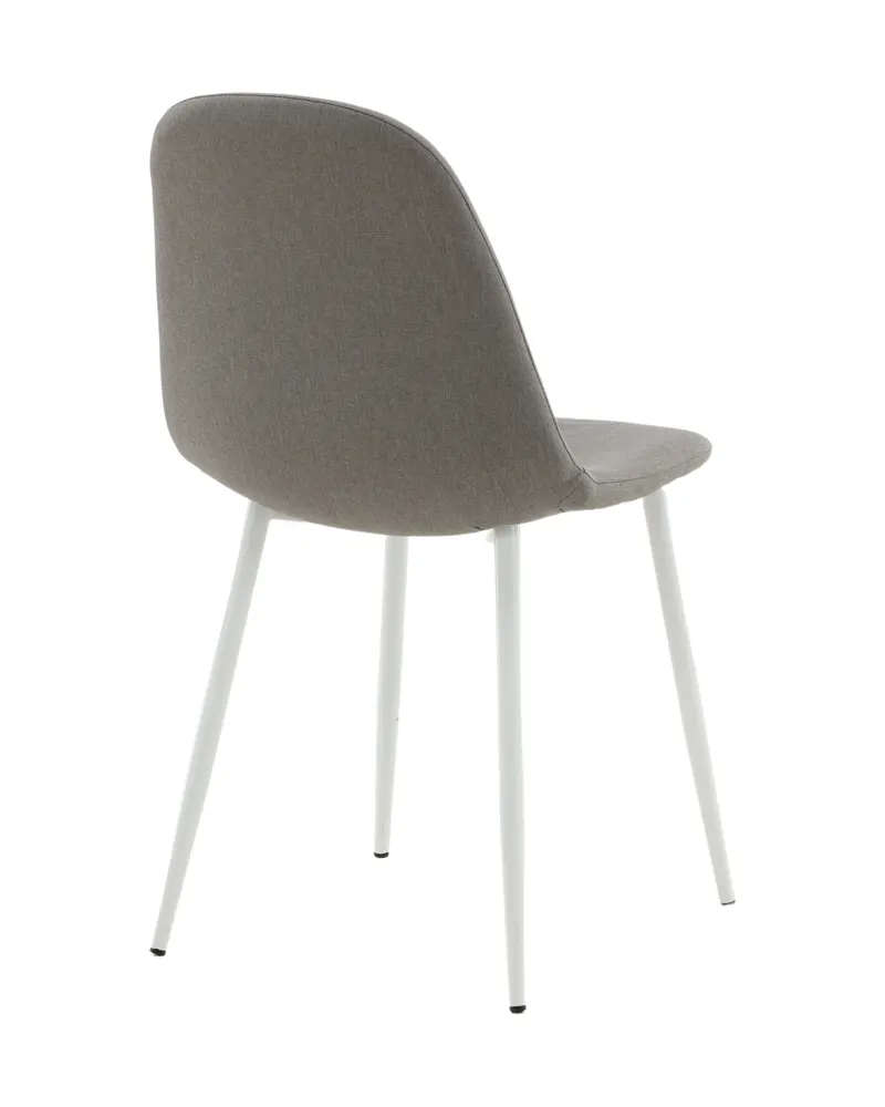 Polar Esszimmerstühle im 2er-Set in Grau, Gestell Weiß, Polyester in Leinenoptik, Ansicht 8