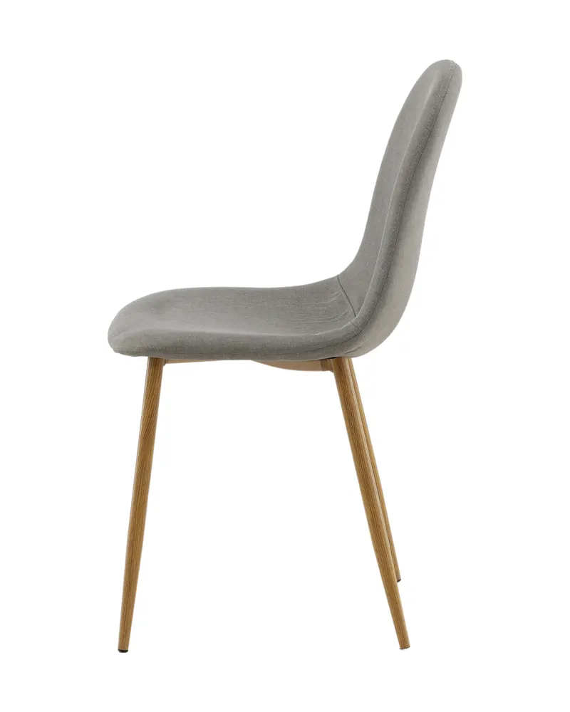 Polar Esszimmerstühle im 2er-Set in Grau, Gestell Natur, Polyester, Ansicht 10