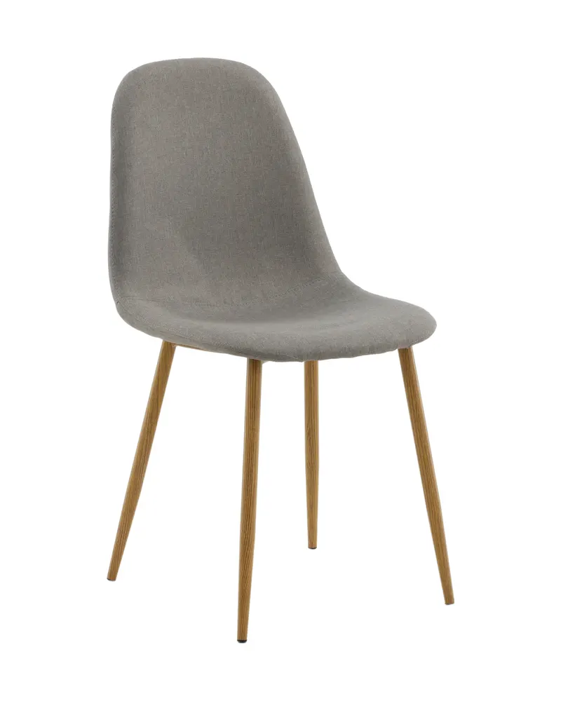 Polar Esszimmerstühle im 2er-Set in Grau, Gestell Natur, Polyester, Ansicht 2