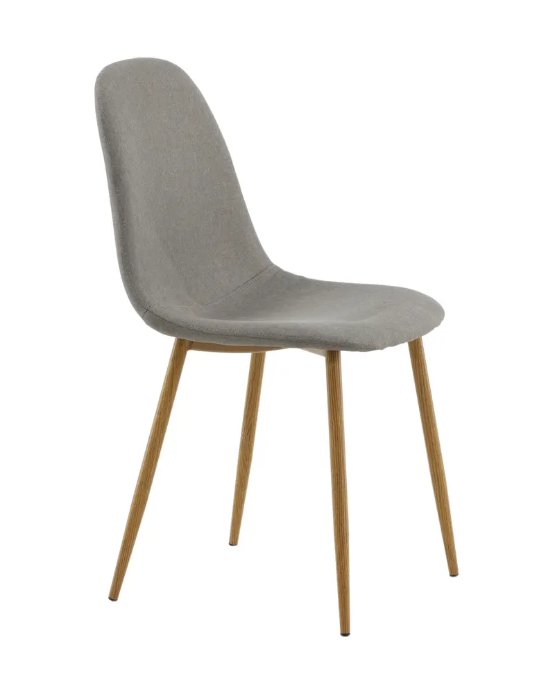 Polar Esszimmerstühle im 2er-Set in Grau, Gestell Natur, Polyester, Ansicht 3