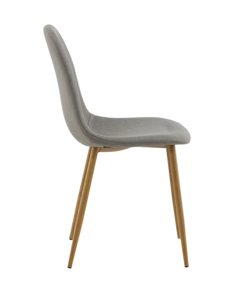 Polar Esszimmerstühle im 2er-Set in Grau, Gestell Natur, Polyester, Ansicht 4