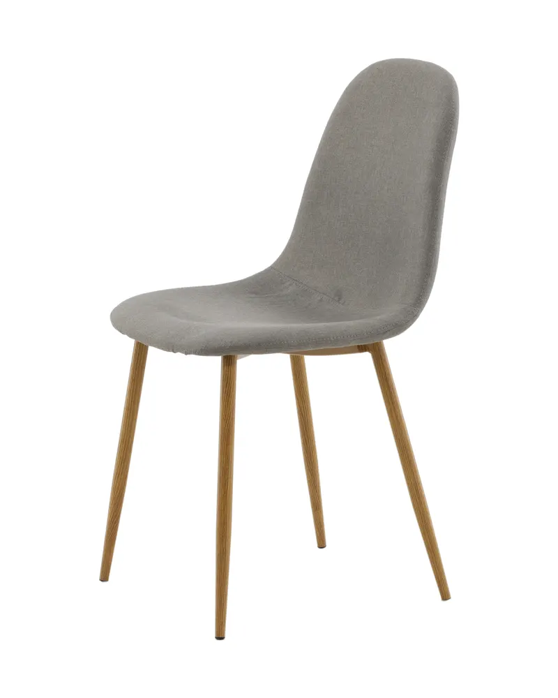 Polar Esszimmerstühle im 2er-Set in Grau, Gestell Natur, Polyester, Ansicht 5