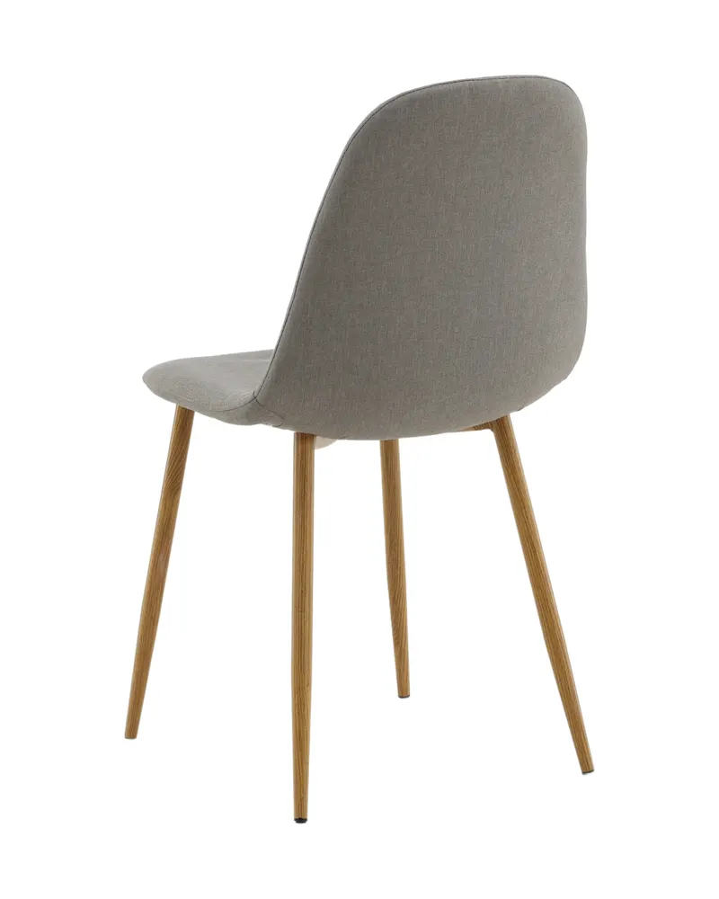 Polar Esszimmerstühle im 2er-Set in Grau, Gestell Natur, Polyester, Ansicht 6