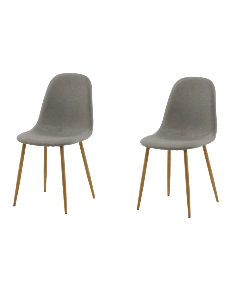Polar Esszimmerstühle im 2er-Set in Grau, Gestell Natur, Polyester, Ansicht 9