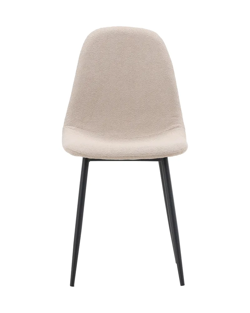 Polar Esszimmerstühle im 2er-Set in Beige, Gestell Schwarz, Polyester-Bouclé, Ansicht 1