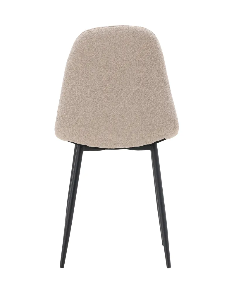 Polar Esszimmerstühle im 2er-Set in Beige, Gestell Schwarz, Polyester-Bouclé, Ansicht 4
