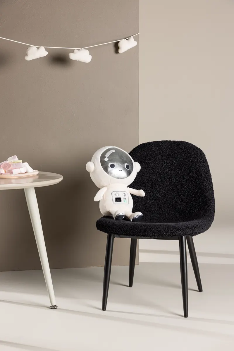 Polar Kinderstuhl im 2er-Set aus Teddystoff in Schwarz, im Wohnraum, Ansicht 1