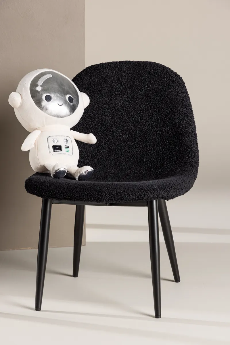 Polar Kinderstuhl im 2er-Set aus Teddystoff in Schwarz, im Wohnraum, Ansicht 2