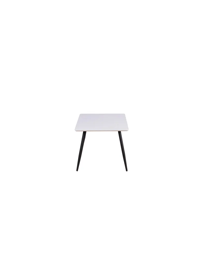 Polar rechteckiger Kindertisch mit Stahlbeinen in 50 × 80 × 60 cm, Weiß, Gestell Schwarz, Ansicht 2