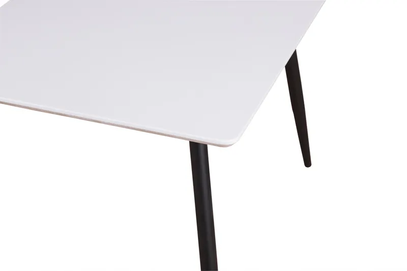 Polar rechteckiger Kindertisch mit Stahlbeinen in 50 × 80 × 60 cm, Weiß, Gestell Schwarz, Ansicht 3