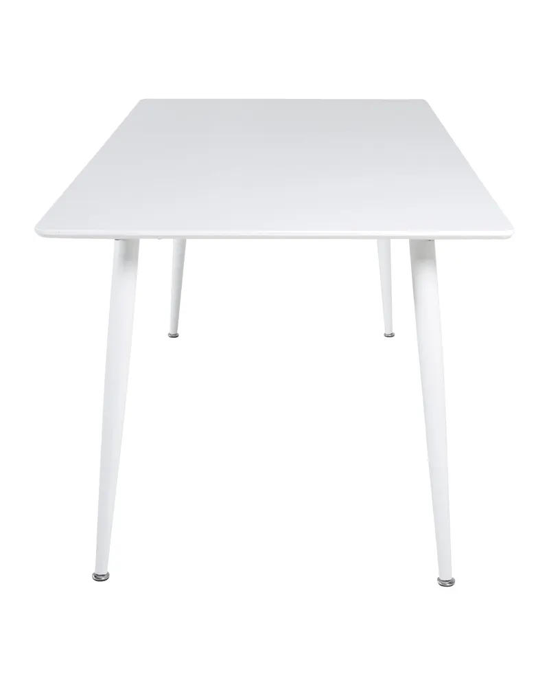 Polar rechteckiger Esstisch mit Stahlbeinen in 180 × 90 cm, Weiß, Ansicht 1