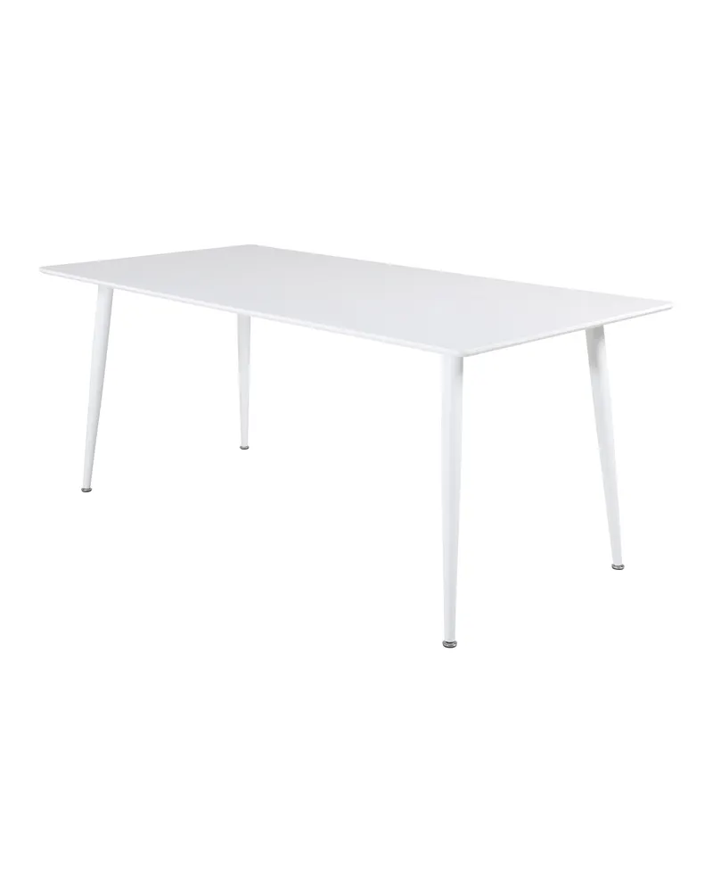 Polar rechteckiger Esstisch mit Stahlbeinen in 180 × 90 cm, Weiß, Ansicht 2