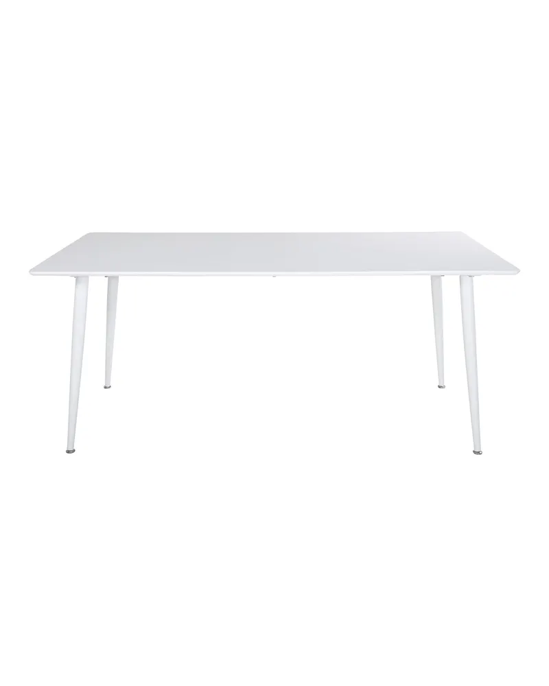 Polar rechteckiger Esstisch mit Stahlbeinen in 180 × 90 cm, Weiß, Ansicht 3