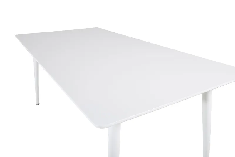 Polar rechteckiger Esstisch mit Stahlbeinen in 180 × 90 cm, Weiß, Ansicht 4