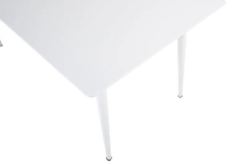 Polar rechteckiger Esstisch mit Stahlbeinen in 180 × 90 cm, Weiß, Ansicht 5