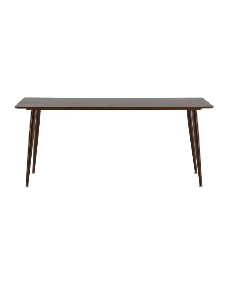 Polar rechteckiger Esstisch mit Stahlbeinen in 180 × 90 cm, Walnuss, Ansicht 1