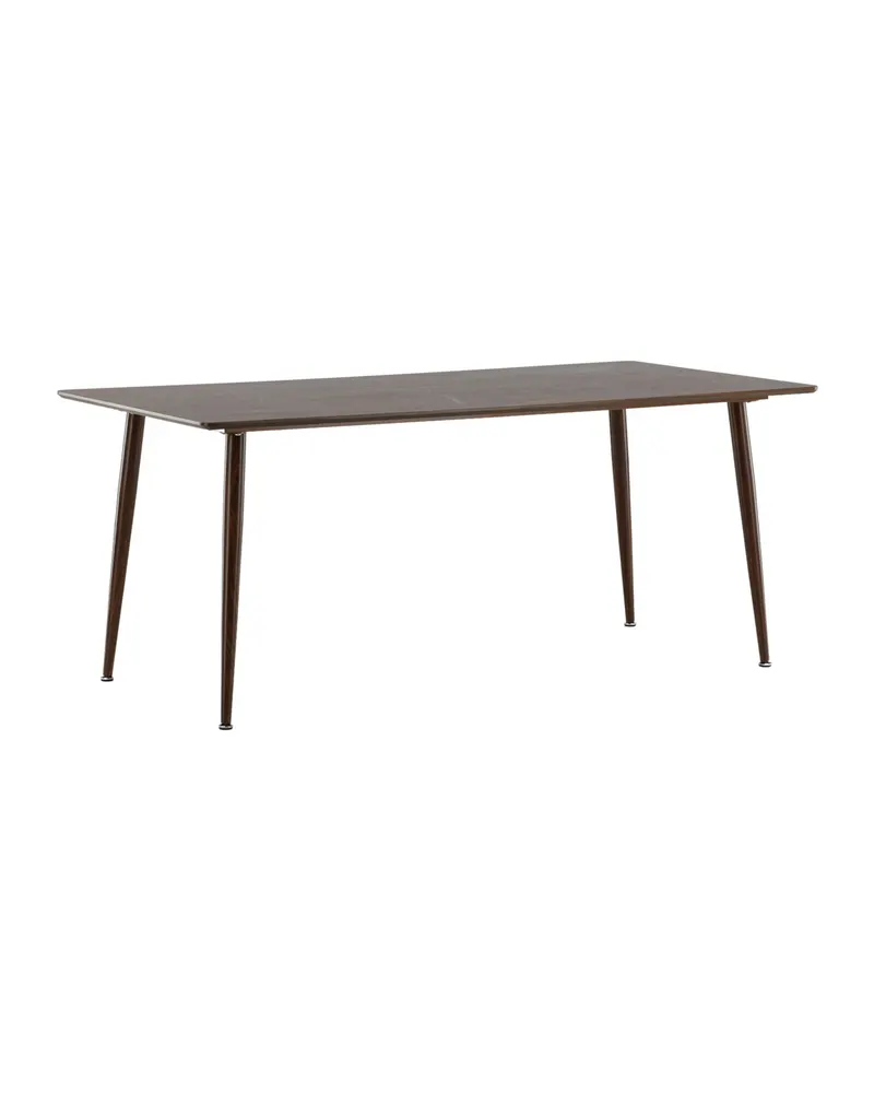 Polar rechteckiger Esstisch mit Stahlbeinen in 180 × 90 cm, Walnuss, Ansicht 12