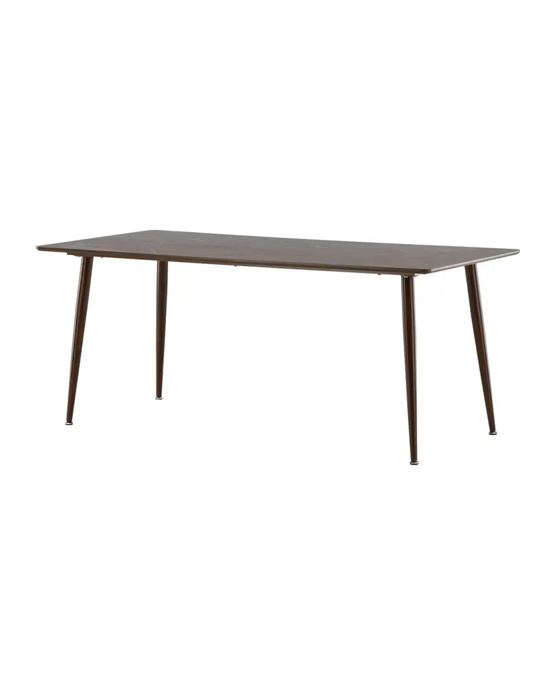 Polar rechteckiger Esstisch mit Stahlbeinen in 180 × 90 cm, Walnuss, Ansicht 2