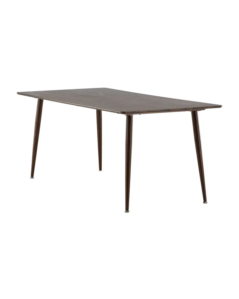 Polar rechteckiger Esstisch mit Stahlbeinen in 180 × 90 cm, Walnuss, Ansicht 3