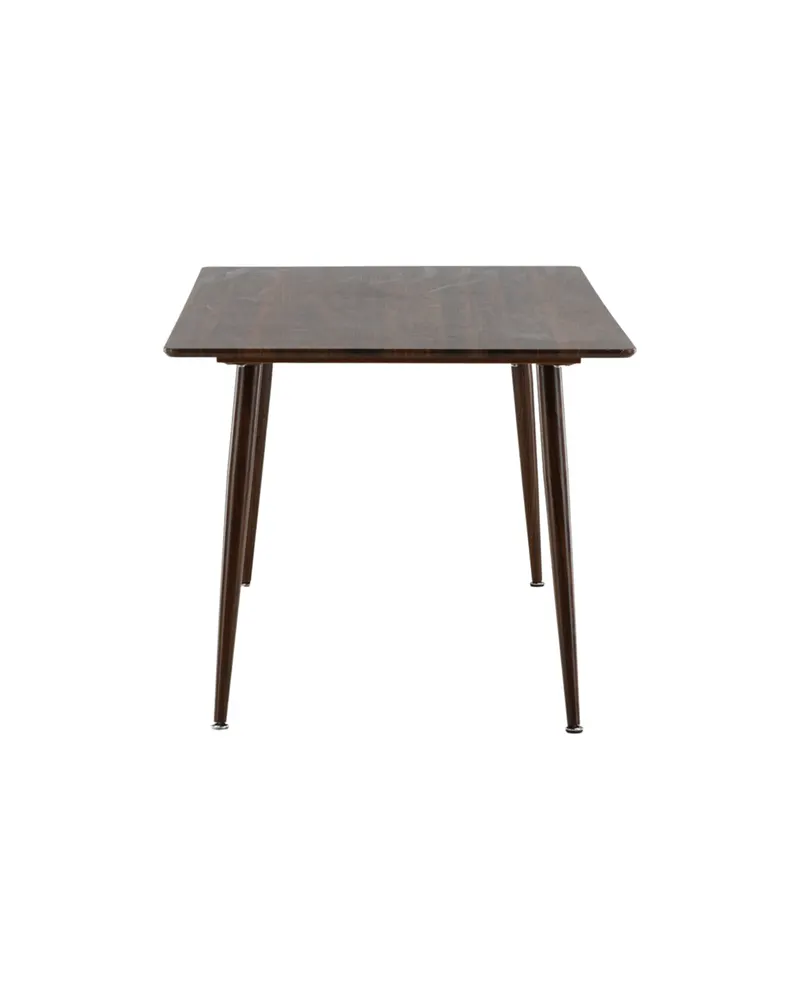 Polar rechteckiger Esstisch mit Stahlbeinen in 180 × 90 cm, Walnuss, Ansicht 4