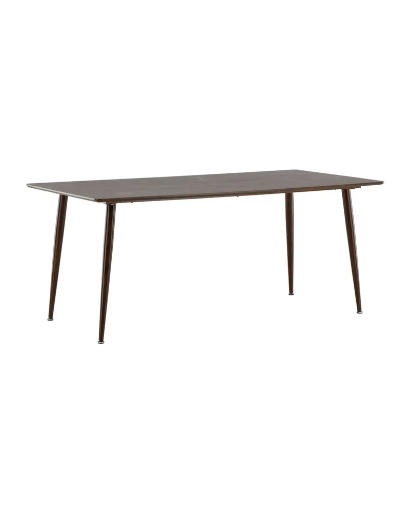 Polar rechteckiger Esstisch mit Stahlbeinen in 180 × 90 cm, Walnuss, Ansicht 6