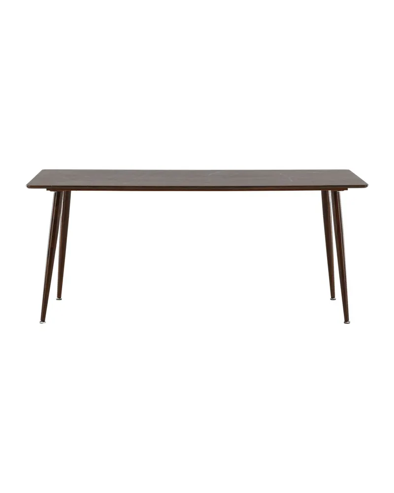 Polar rechteckiger Esstisch mit Stahlbeinen in 180 × 90 cm, Walnuss, Ansicht 7
