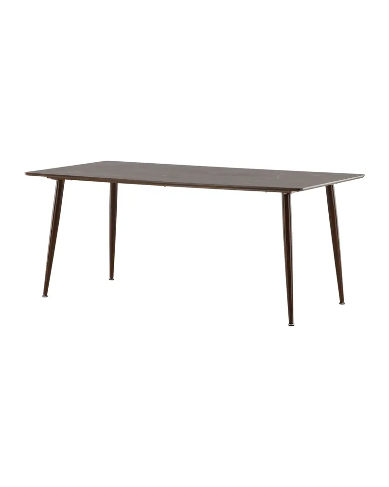 Polar rechteckiger Esstisch mit Stahlbeinen in 180 × 90 cm, Walnuss, Ansicht 8