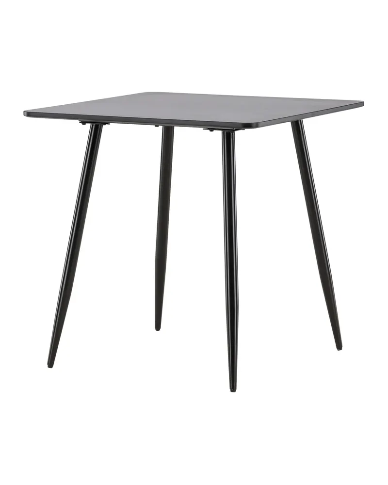 Polar rechteckiger Esstisch mit Stahlbeinen in 75 × 75 cm, Schwarz, Ansicht 1