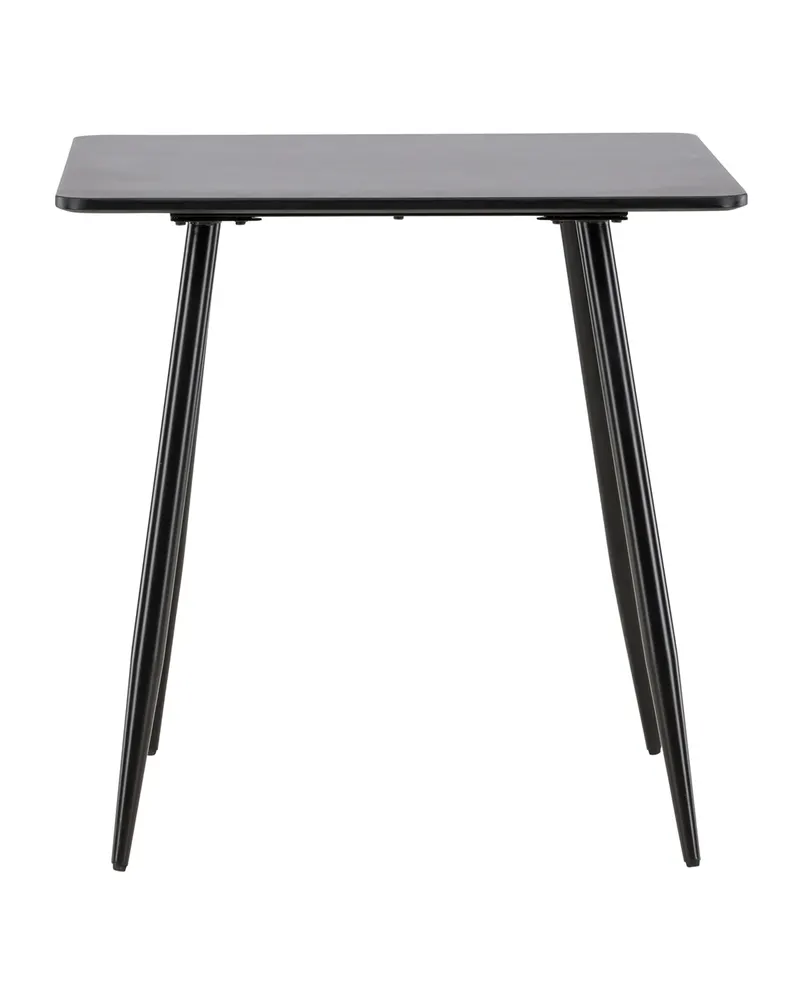 Polar rechteckiger Esstisch mit Stahlbeinen in 75 × 75 cm, Schwarz, Ansicht 7