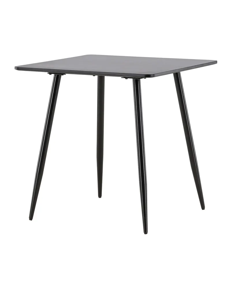 Polar rechteckiger Esstisch mit Stahlbeinen in 75 × 75 cm, Schwarz, Ansicht 8