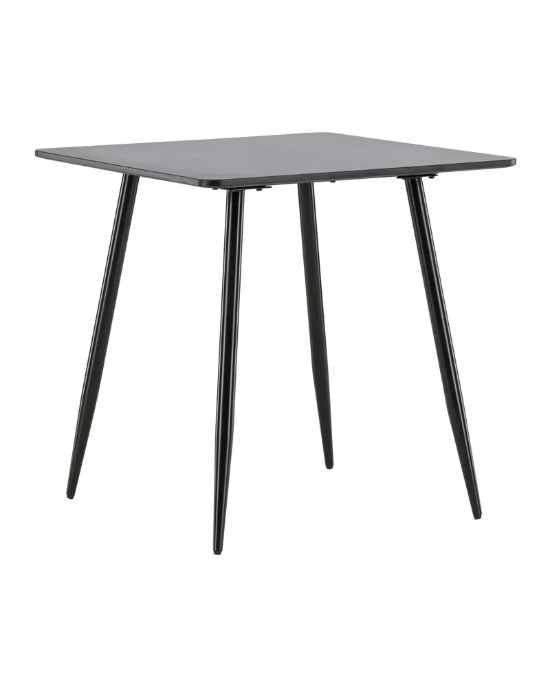 Polar rechteckiger Esstisch mit Stahlbeinen in 75 × 75 cm, Schwarz, Ansicht 9
