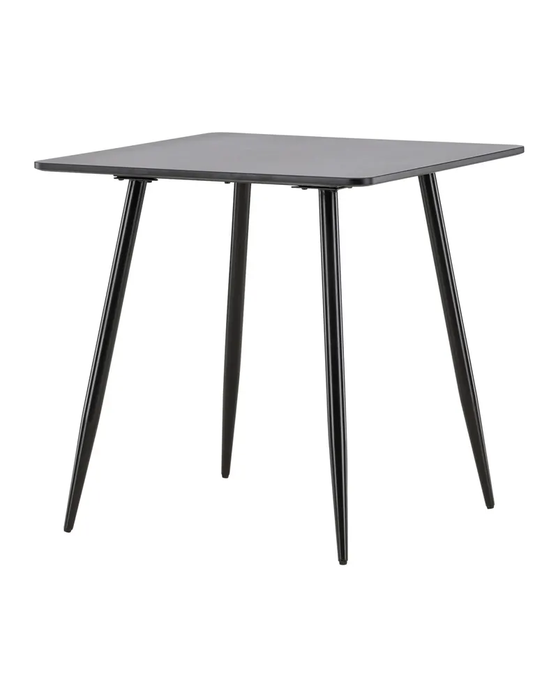 Polar rechteckiger Esstisch mit Stahlbeinen in 75 × 75 cm, Schwarz, Ansicht 11