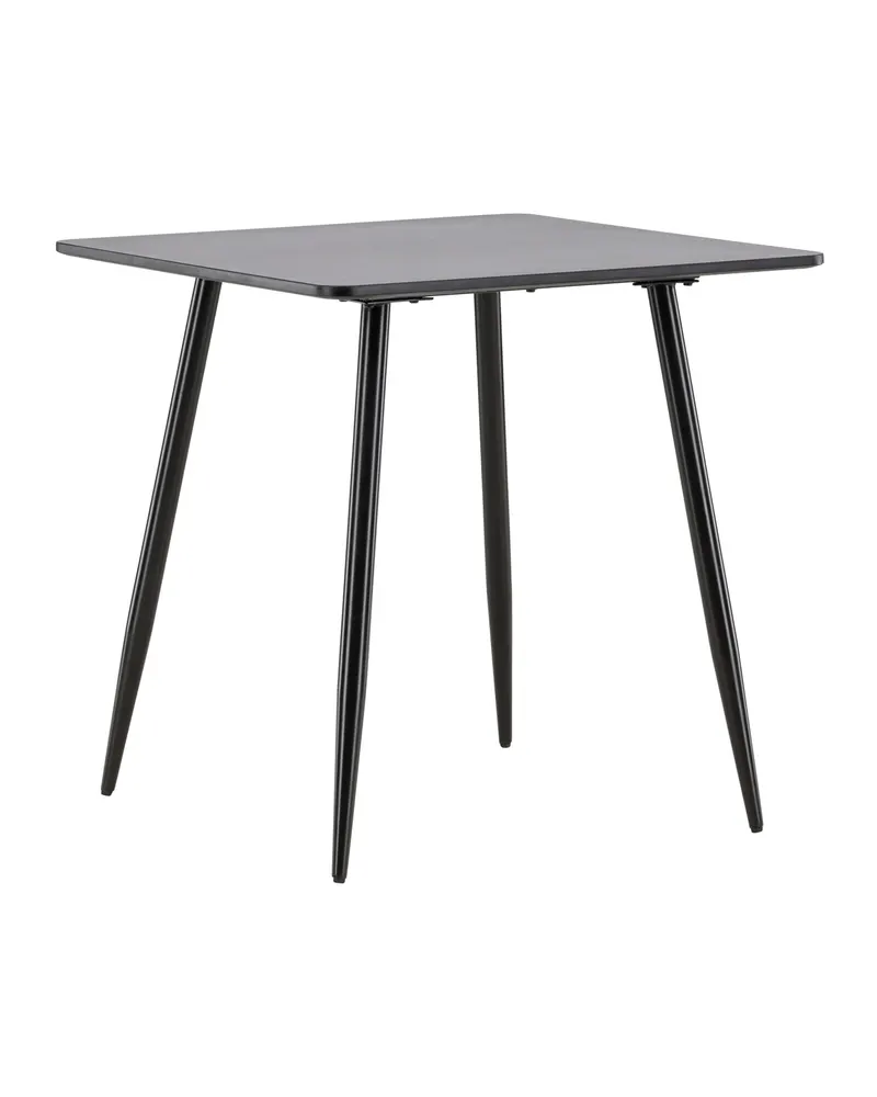 Polar rechteckiger Esstisch mit Stahlbeinen in 75 × 75 cm, Schwarz, Ansicht 12