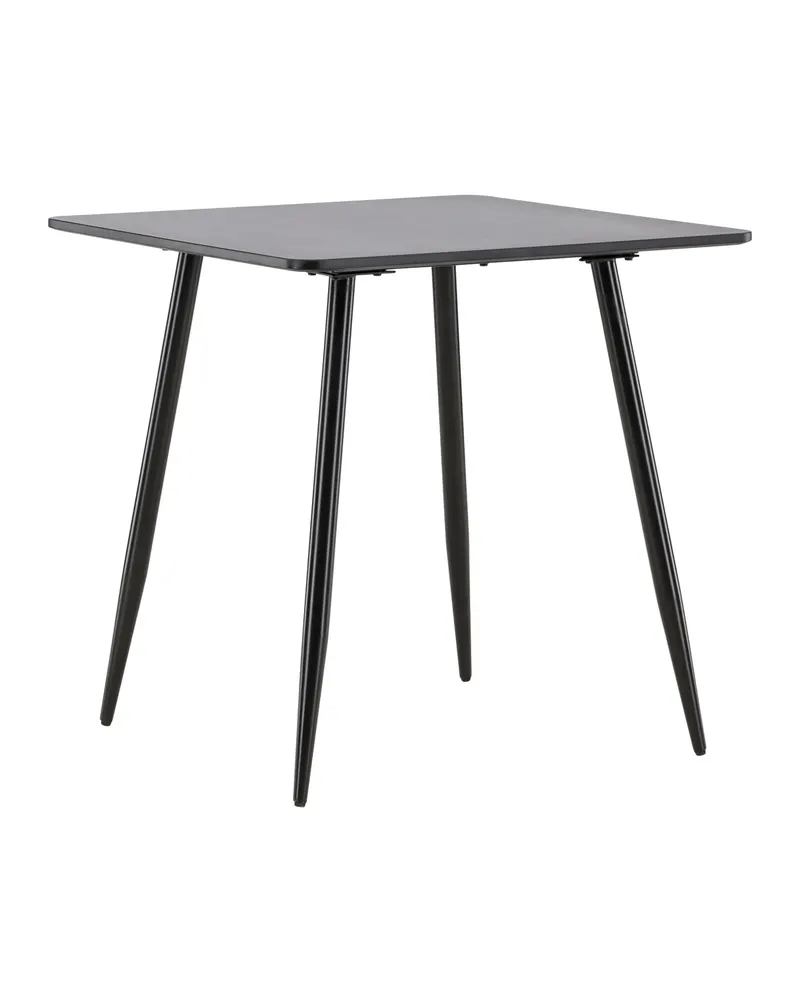 Polar rechteckiger Esstisch mit Stahlbeinen in 75 × 75 cm, Schwarz, Ansicht 2