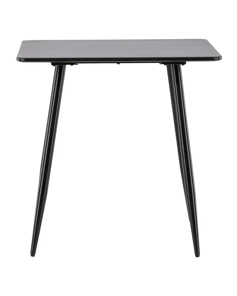 Polar rechteckiger Esstisch mit Stahlbeinen in 75 × 75 cm, Schwarz, Ansicht 3
