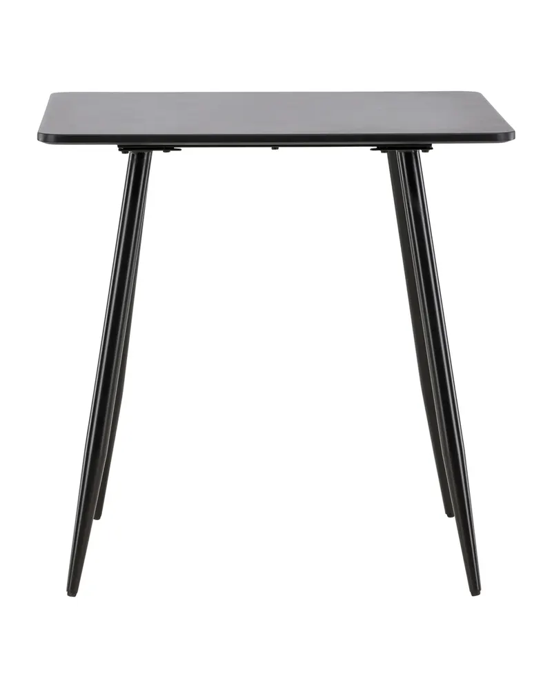 Polar rechteckiger Esstisch mit Stahlbeinen in 75 × 75 cm, Schwarz, Ansicht 4