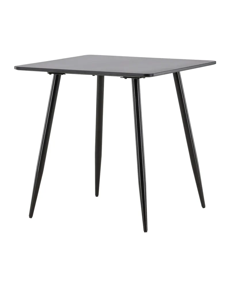 Polar rechteckiger Esstisch mit Stahlbeinen in 75 × 75 cm, Schwarz, Ansicht 5