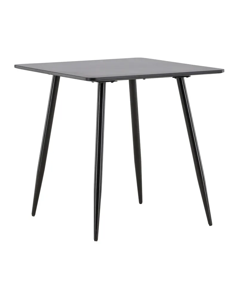 Polar rechteckiger Esstisch mit Stahlbeinen in 75 × 75 cm, Schwarz, Ansicht 6