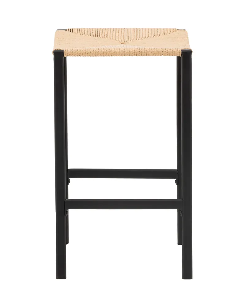 Polly Barhocker ohne Lehne im 2er-Set in Natur, Gestell Schwarz, Rattan, Ansicht 8