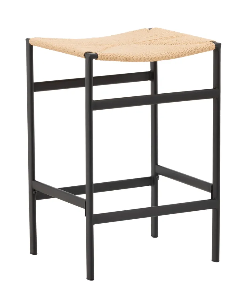 Polly Barhocker ohne Lehne im 2er-Set in Natur, Gestell Schwarz, Rattan, Ansicht 10