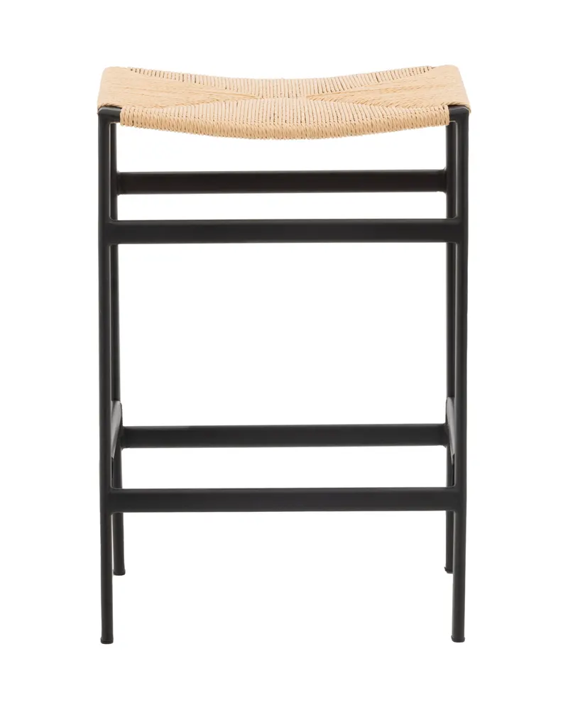 Polly Barhocker ohne Lehne im 2er-Set in Natur, Gestell Schwarz, Rattan, Ansicht 11