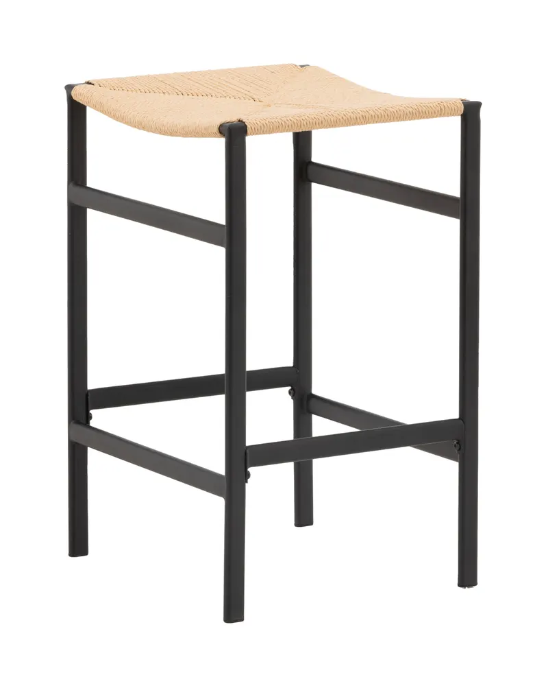 Polly Barhocker ohne Lehne im 2er-Set in Natur, Gestell Schwarz, Rattan, Ansicht 13