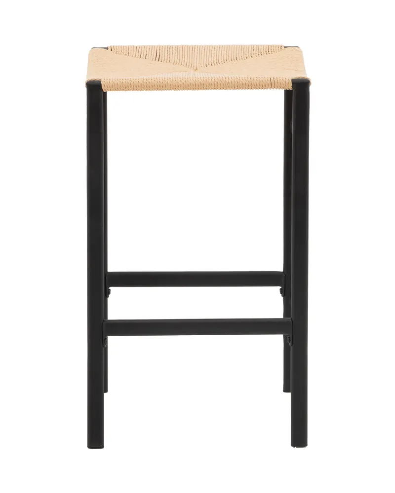 Polly Barhocker ohne Lehne im 2er-Set in Natur, Gestell Schwarz, Rattan, Ansicht 6