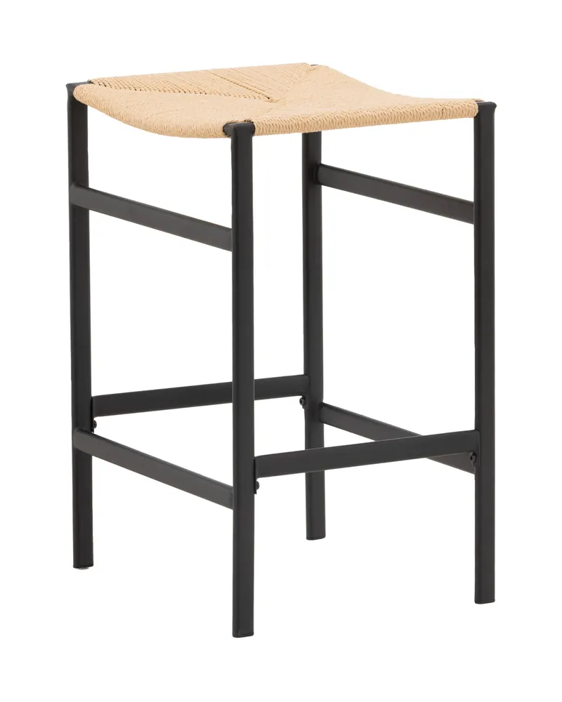 Polly Barhocker ohne Lehne im 2er-Set in Natur, Gestell Schwarz, Rattan, Ansicht 7