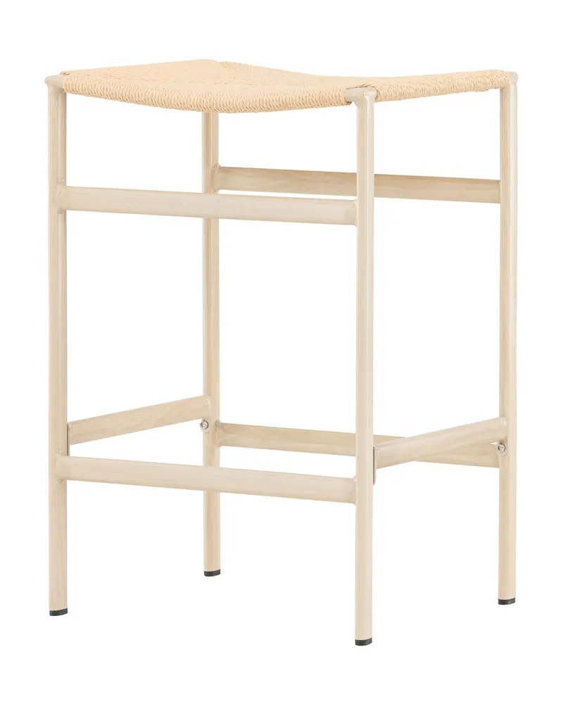Polly Barhocker ohne Lehne im 2er-Set in Beige, Gestell Whitewash, Ansicht 3
