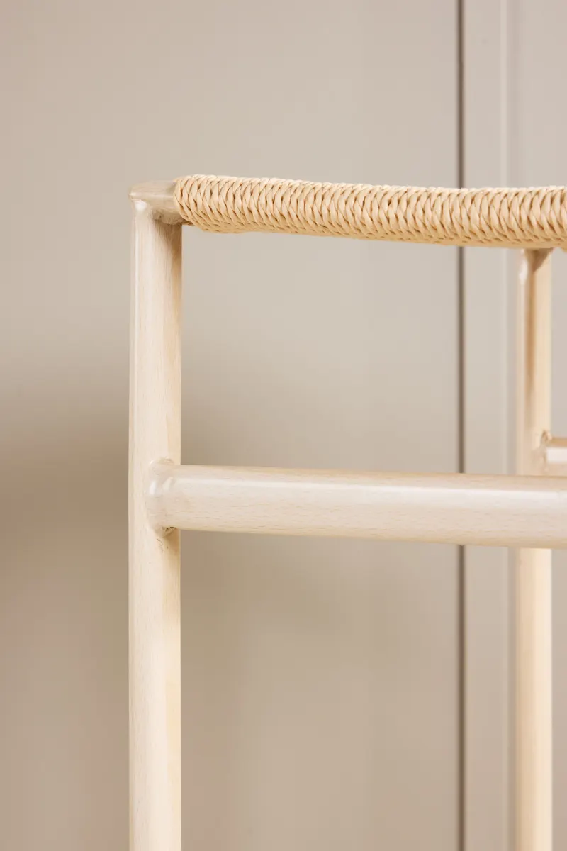 Polly Barhocker ohne Lehne im 2er-Set in Beige, Gestell Whitewash, im Wohnraum, Ansicht 3