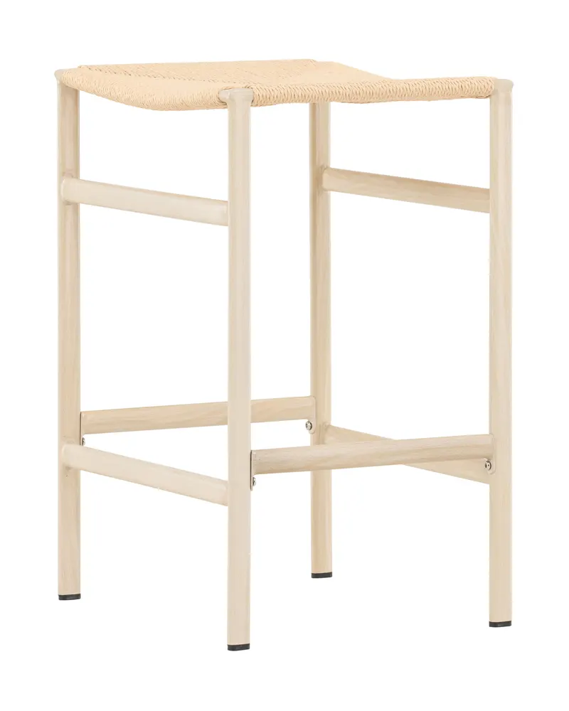 Polly Barhocker ohne Lehne im 2er-Set in Beige, Gestell Whitewash, Ansicht 5