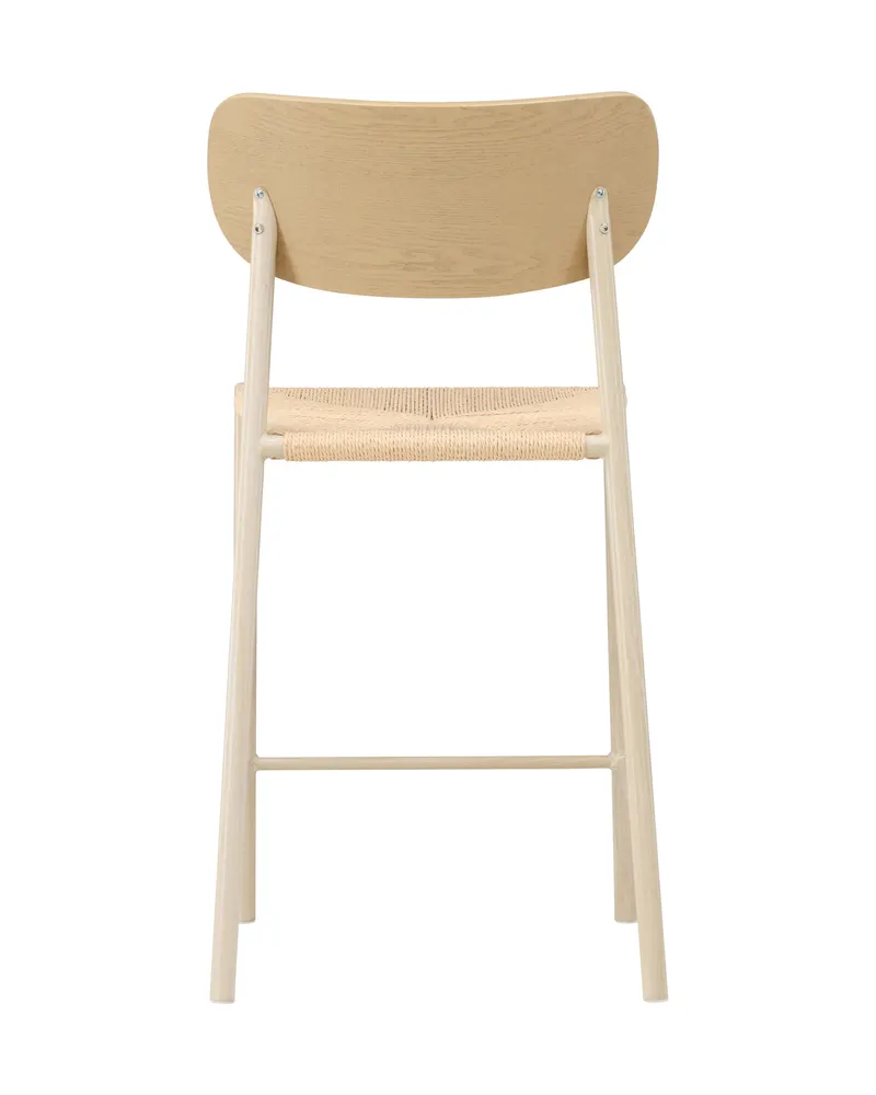 Polly Barhocker mit Lehne und Rattansitz in Beige, Gestell Whitewash, Ansicht 10